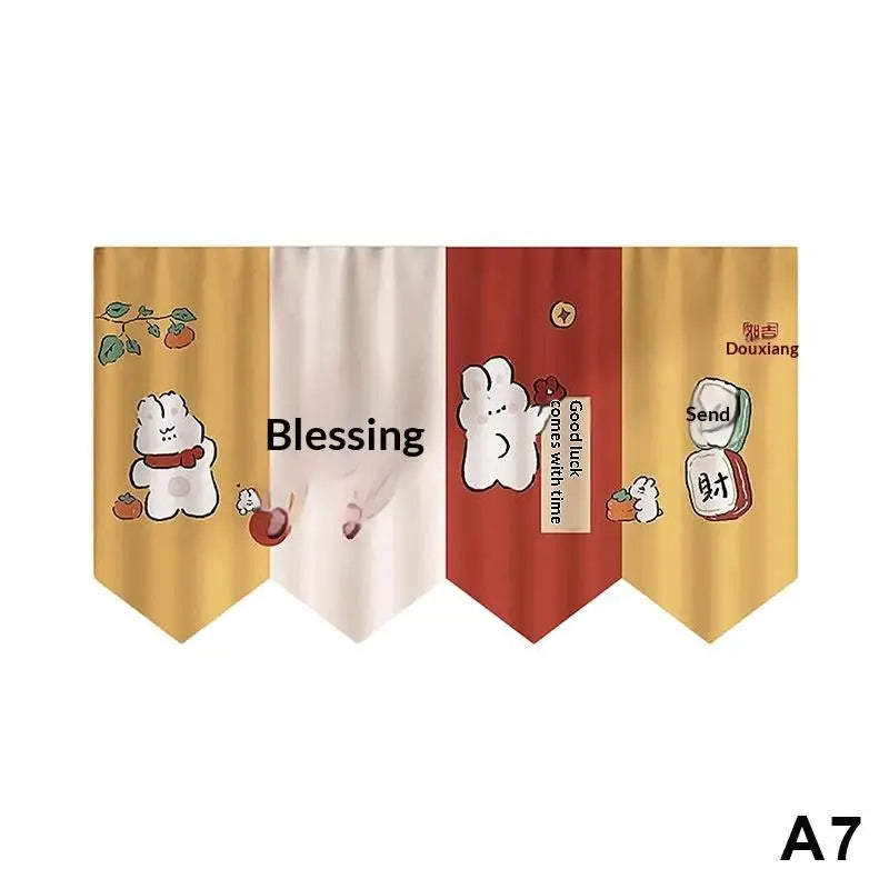 rideau multicolore rayures pois motifs animaux moderne enfant insolite cuisine chambre sans perçage