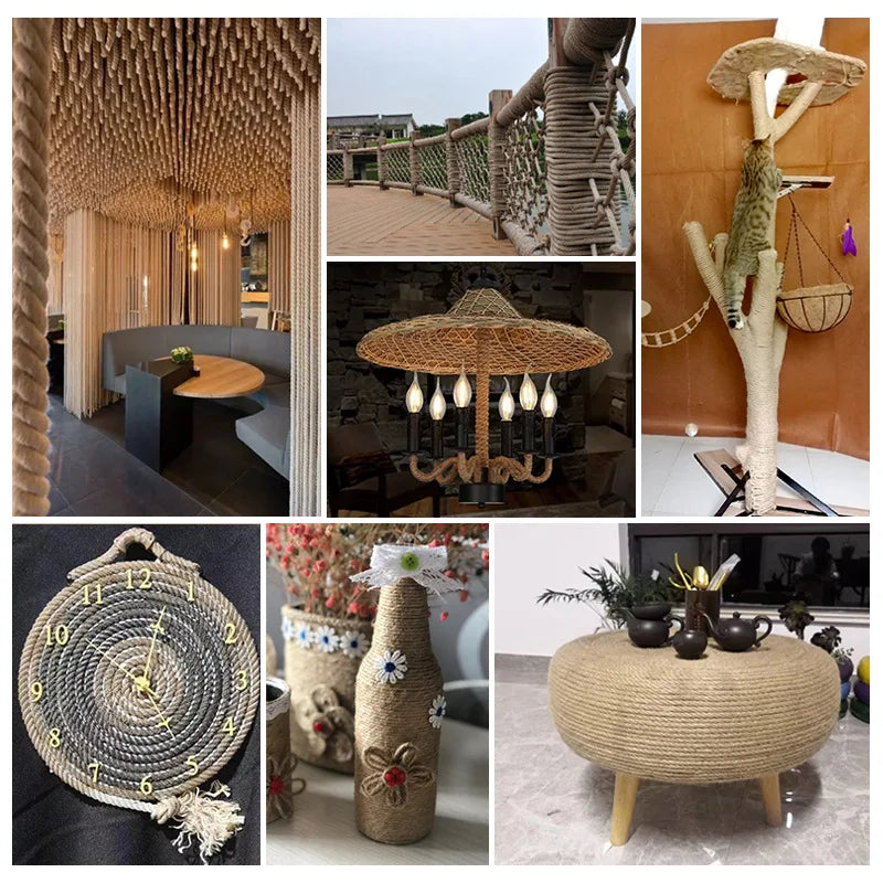 corde jute naturelle 10m haute ténacité textile maison chanvre tissée rustique decoration bricolage artisanal