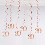décoration anniversaire guirlande spirale rose doré moderne fête 21 30 40 50 années