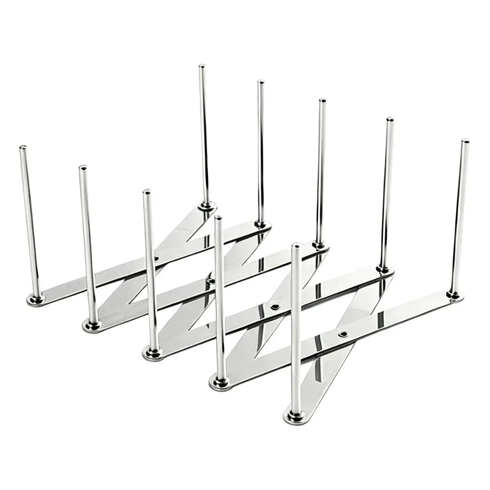 rack vaisselle acier inoxydable réutilisable argenté lisse minimaliste adhésif crochets adhésifs cuisine égouttoir