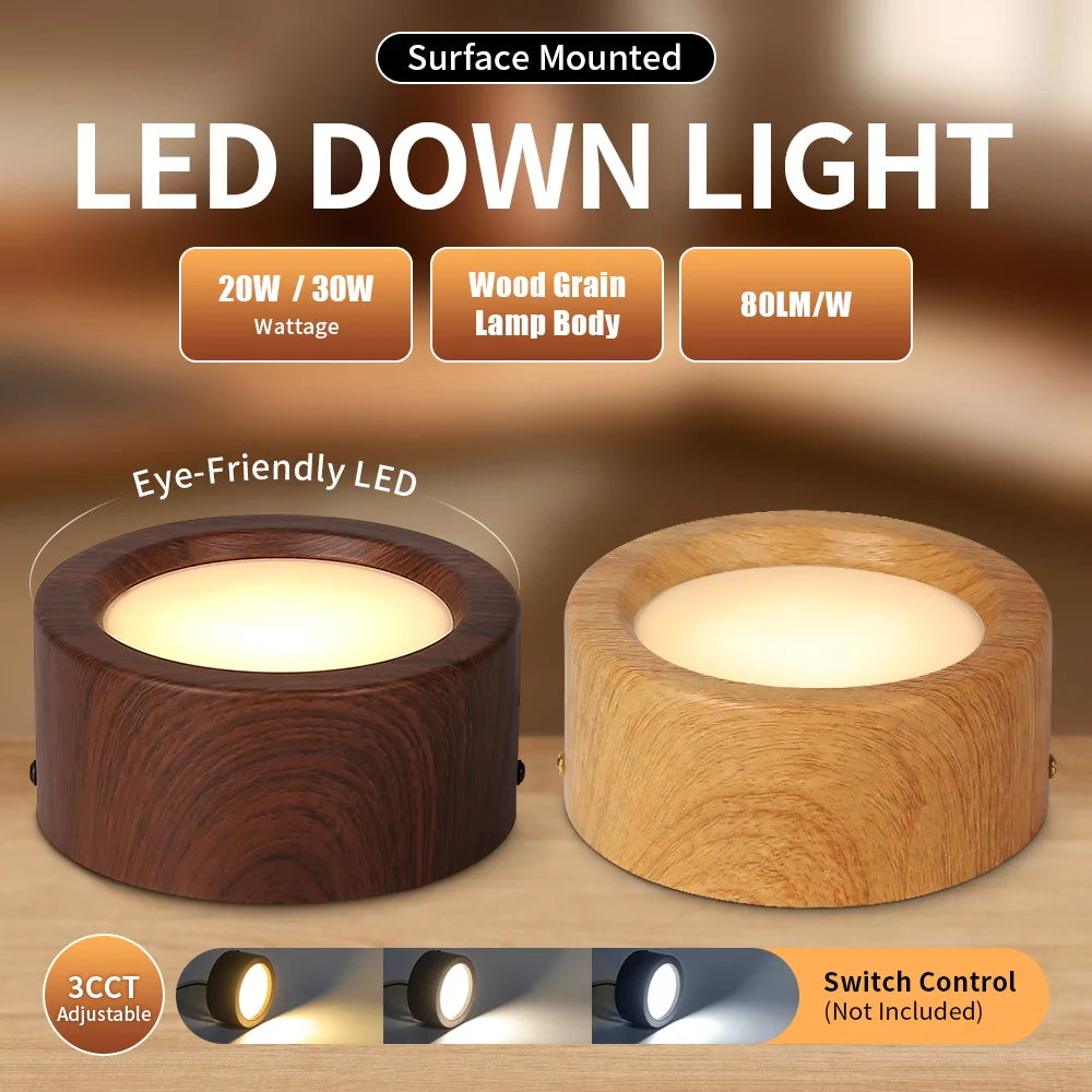 lampe led encastrable bois grain moderne salon cuisine 220v toucher interrupteur walnut blanc