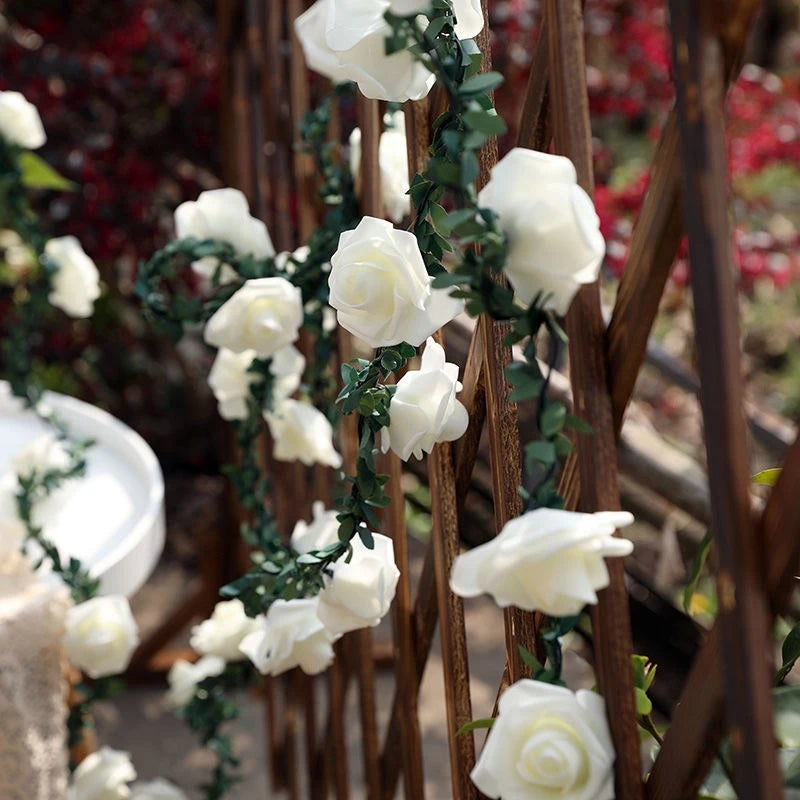 guirlande lumineuse rose feuilles vert festifs decoration mariage noel anniversaire blanc orange