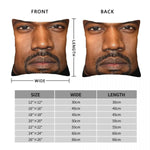 taie d'oreiller imprimée visage masculin moderne 100% polyester 45x45cm noir zip invisible décoratif lit