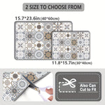 tapis sol moderne géométrique noir blanc gris bleu beige absorbant adhésif