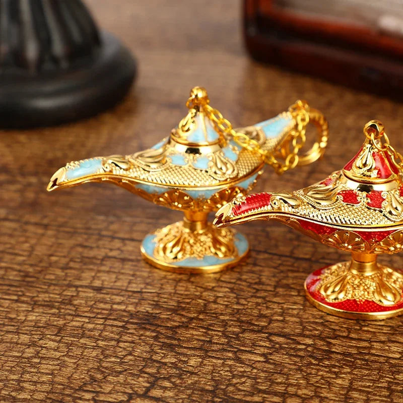 lampe aladdin miniature ornement florale orientale suspendue décoration dorée complexe