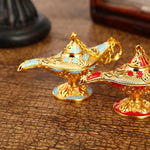 lampe aladdin miniature ornement florale orientale suspendue décoration dorée complexe