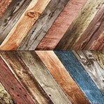 papier peint effet bois imitation planches rustique vintage scandinave bleu marron beige