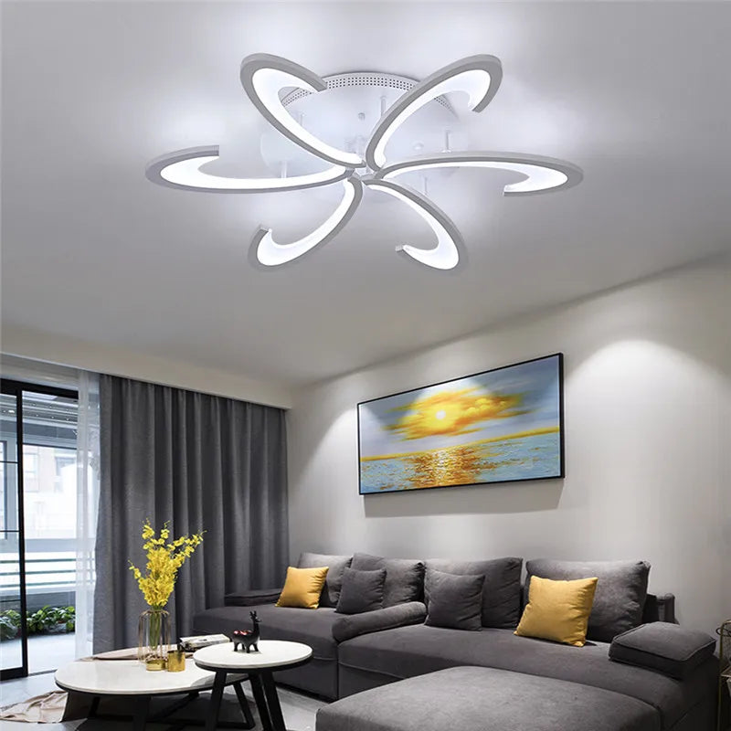 plafonnier led moderne blanc acrylique métal géométrique luminaire salon cuisine chambre contemporain