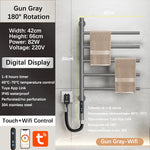 porte serviettes électrique acier inoxydable gris moderne fixation murale interrupteur tactile serviettes 82cm hauteur