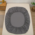 drap plat uni gris élastique lit adulte qualité moderne linge lit polyester 120x200x25cm