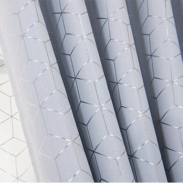 rideau occultant polyester motif hexagone gris clair moderne chambre salon