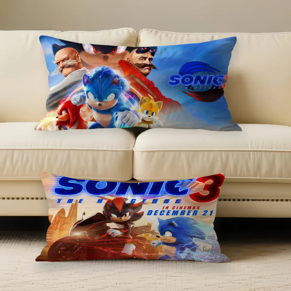 coussin moderne sonic bleu rouge blanc non toxique polyester