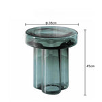 tables basses modernes verre texturé transparent sculptural maison deco orangerousse grisvert