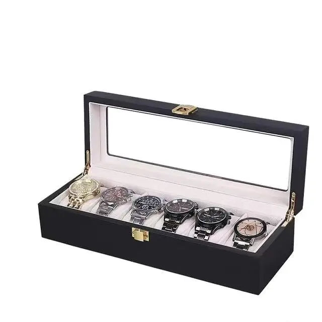 boîte montres rouge foncé bois velours classique cadenas doré places montres
