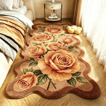 tapis pastoral rose fleurs blanches classique floral salon chambre nordique polyeste