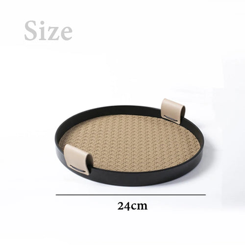 plateau rangement moderne mélamine couleur noir beige motif tissé salon cuisine decoration maison