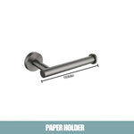ensemble quincaillerie bain moderne porte serviettes porte rouleau papier toilette crochet mural gris métallisé