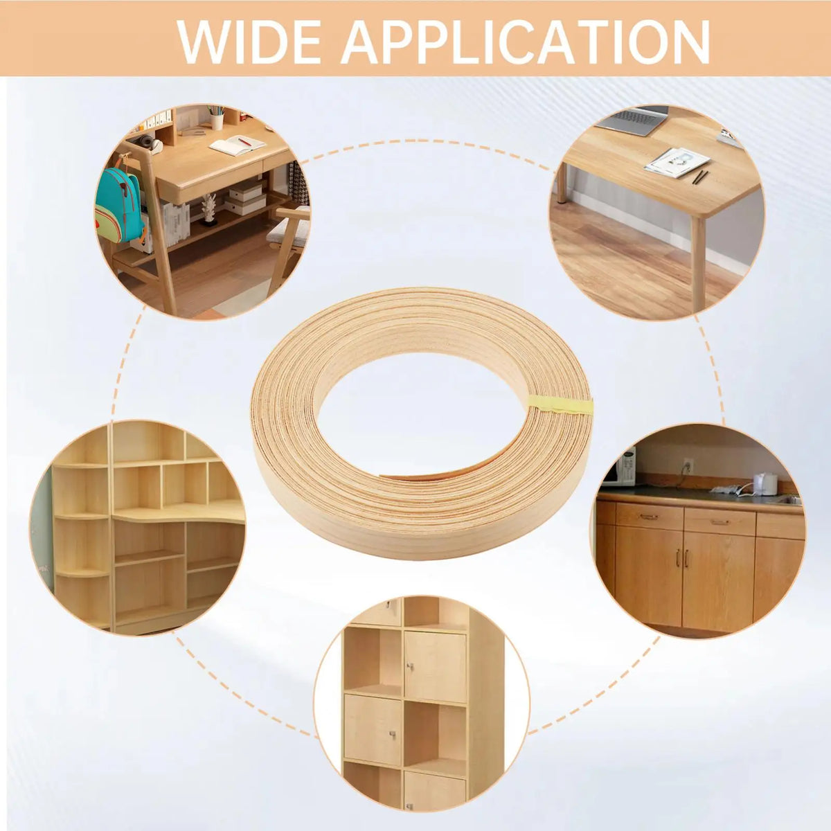 ruban finition bois adhésif chaud grain naturel moderne décoration meuble placage bord armure