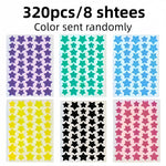 stickers étoiles violet vert bleu jaune noir rose adhésifs décoratifs pack 160pcs 320pcs 40pcs