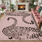 tapis léopard coeurs moderne polypropylène salon chambre extérieur décoration maison