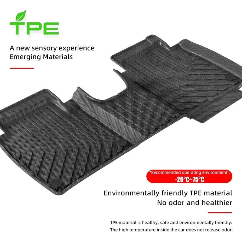 tapis sol imperméable noir rayures diagonales clips fixation tapis voiture moderne