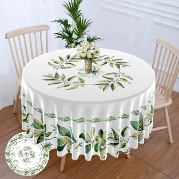 nappe ronde imperméable polyester fleurs motifs géométriques blanc rose verte bleue festive noël usage