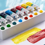 peintures huile couleurs palette pinceaux bleu vert rouge noir blanc jaune orange marron classique