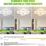 ventilateur led 48w vitesses minuterie 24h blanc texture diamants moderne télécommande