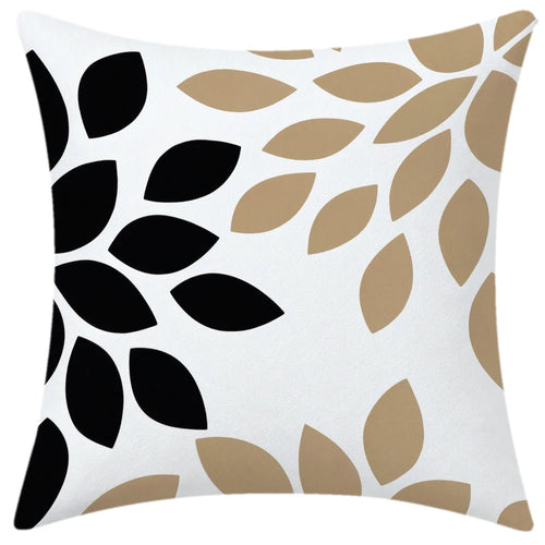 lot coussins décoratifs géométriques blanc noir beige canapé salon moderne polyester