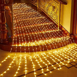 guirlande lumineuse noël multi couleur blanc chaud bleu filet led moderne 3x3m 320leds
