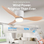 ventilateur led moderne noir six vitesses télécommande lumière réglable silencieux facile