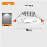 spots led blancs modernes 3w 220v grille refroidissement rond lisse 40 60mm