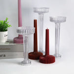bougies parfumées transparentes rayées rouge violette moderne intérieur decoration artisanal fabrication maison