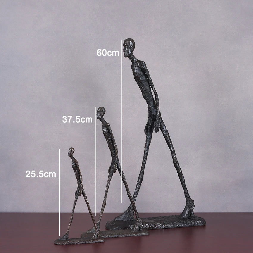Sculpture abstraite moderne homme cuivre noir décoration intérieure collectionnée maison