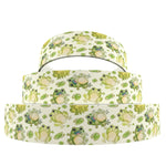 ruban gros grain polyester grenouille animaux fleurs coeurs vert bleu blanc imprimé emballage cadeaux