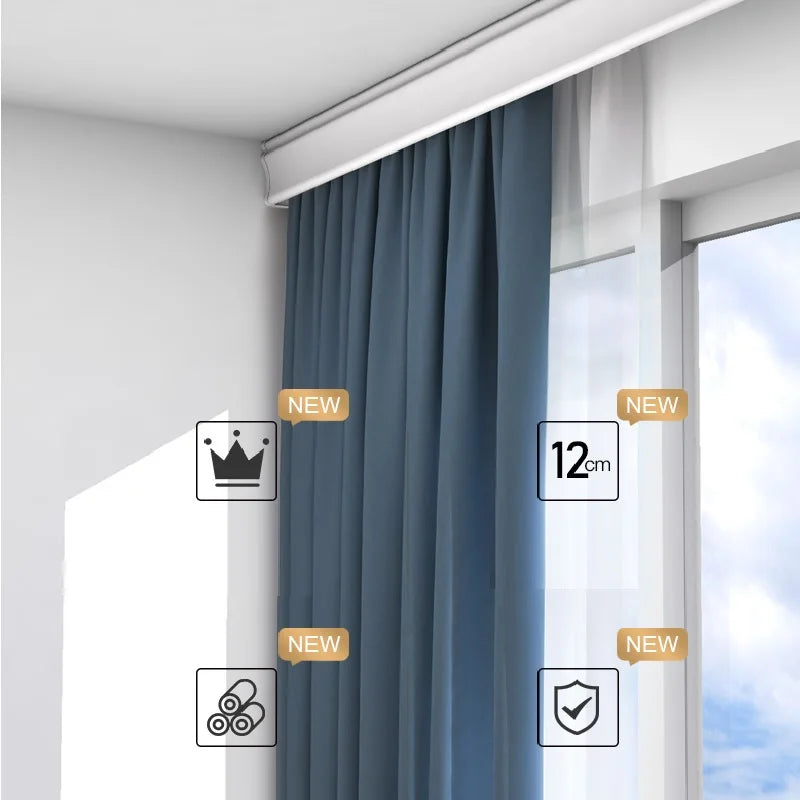 Détail de l'installation murale de la boîte à cassette rideau