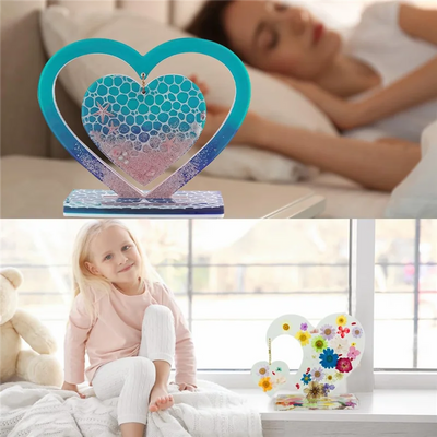 Moule silicone cadre photo 3D cœur violet