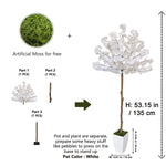 arbre artificiel fleurs rose clair moderne pot extérieur decoration maison jardins patios anniversaires