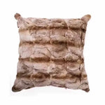 coussin patchwork fourrure lapin rex beige marron moderne sans rembourrage