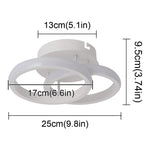 lampe moderne ruban led blanc noir circulaire anneaux superposés suction sécurité
