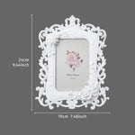 cadre photo résine ornements floraux roses relief blanc doré moderne baroque