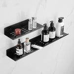 étagère murale noire adhésive aluminium moderne salle bain 20cm 30cm 40cm 50cm cosmétiques brosses
