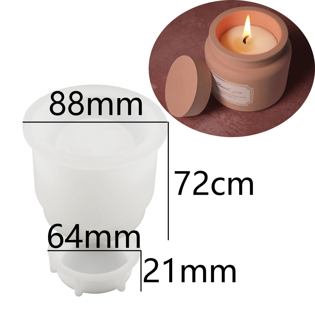 moule silicone bougie parfumée blanc rose pâle moderne minimaliste couvercle bricolage décoration maison