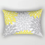 taies d'oreiller géométriques jaunes blanches modernes polyester 30x50cm minimaliste coussins rectangulaires motifs triangles losanges