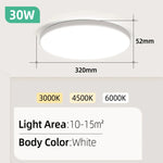 Lampe LED moderne 20W 30W blanc ultra mince éclairage intérieur
