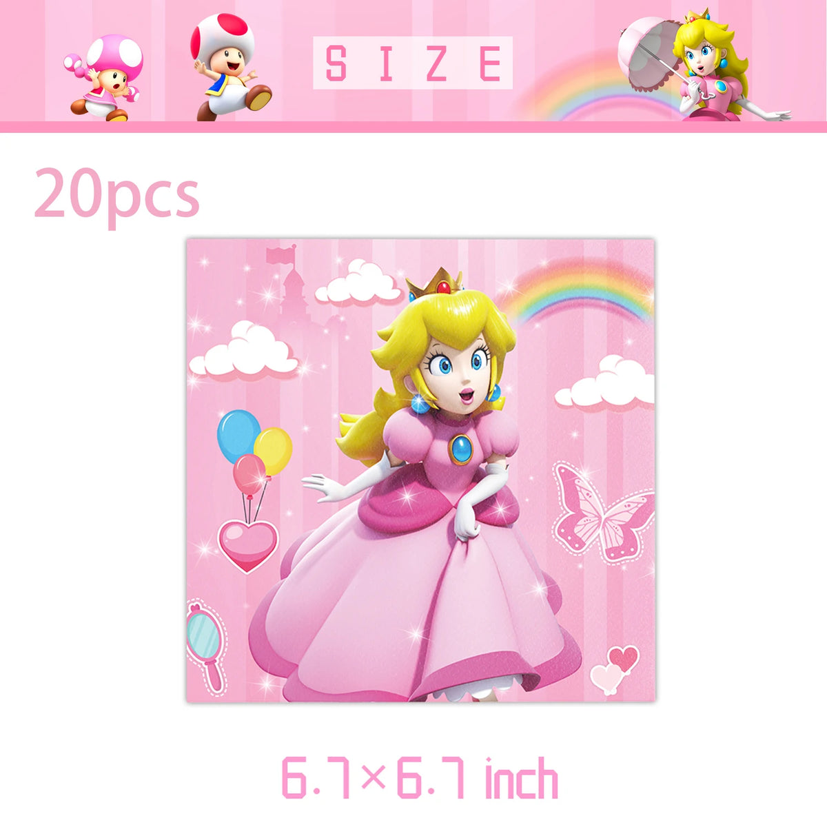 Ballons assortis au thème princesse Peach pour décoration événementielle