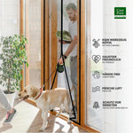 rideau moustiquaire gris noir velcro porte protection insectes sans perçage moderne