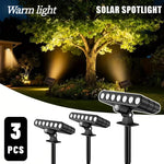 projecteurs solaires led modernes noir ip65 3pcs warm white lumière jardinextérieur abs tringle