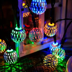 guirlande lumineuse solaire 30 led multicolore géométriques clips moderneextérieur festive jardin