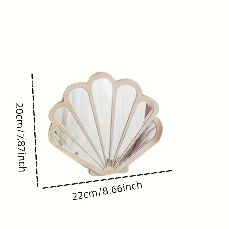 miroir coquillage forme moderne clips texture bois beige clair décoration chambre salon minimaliste